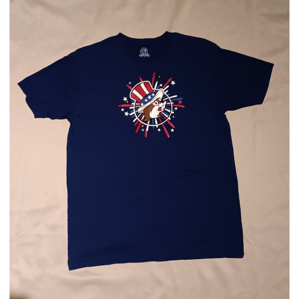 Buc-ees Shirt Adult Medium Blue 4th Of July Patriotic USA Graphic Tee